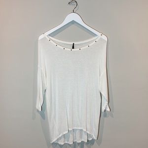 Nasty Gal 3/4 Sleeve Top White
